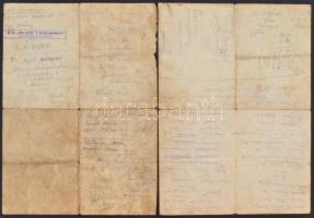 Nagyméretű erotikus nyomat, erősen viseltes állapotban, hátulján a m. kir. "Béla király" 8...