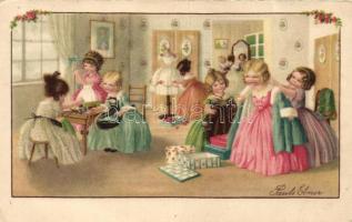 6 db RÉGI motívum képeslap, különböző mértékű sérülésekkel / 6 old motive postcards, with different ...