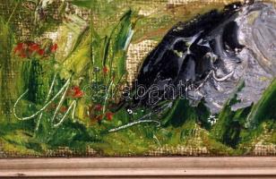 Olvashatatlan jelzéssel: Alpesi ház. Olaj, vászon, keretben, 62×48 cm