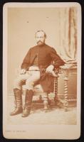 cca 1870 Halbauer Rezső pesti kereskedő, a nagy adófizetők között is számon tartották és tisztelték, feliratozott vizitkártya méretű fénykép Canzi és Heller pesti műterméből, 10x6 cm