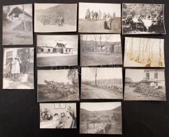 cca 1914-1918 Katonai fényképek az I. világháborúból, 13 db korabeli fotó, 6x9 cm és 9x12 cm / cca 1914-1918 Military photos from the world war I., 13 photos, 6x9, 9x12 cm