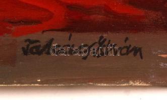 Takács István (1901-1985): Hímző leány. Olaj, vászon, jelzett, 70×50 cm