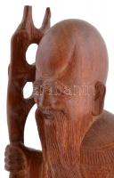 Shou Lao (a hosszú élet istene), faragott fa, m:37 cm