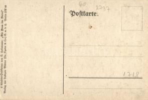 Zehn Minuten Aufenthalt, Die Frau im Beruf / WWI K.u.K. military art postcard, lady mariner, 8 Künst...