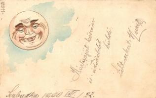 Full moon art greeting postcard, No. 211. Emb. (EK)