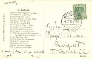 Im Luftbad / Art postcard, humour, verlag Carl Müller s: L. Wittig