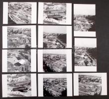 cca 1971 Budapest, a Moszkva tér átépítése kezdetén, 11 db korabeli negatívról készült mai nagyítások, képméret 10x10 cm, a fotópapír mérete 10x15 cm