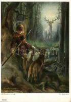 15 db RÉGI használatlan művész motívumlap, köztük Hans Stubenrauch 'Legenda' sorozatának 6...