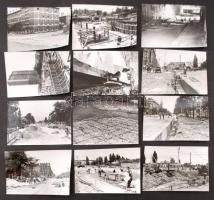 cca 1975-1977 Budapest, Nagyvárad tér, aluljáró rendszer építése, 33 db fotó, 9x13 cm