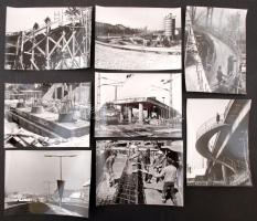 cca 1967 Budapest, Hungária úti felüljáró makettje és megvalósítása, építése, az építés előtti állapot, 33 db fotó,  9x14 cm és 13x18 cm