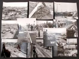 cca 1967 Budapest, Hungária úti felüljáró makettje és megvalósítása, építése, az építés előtti állap...