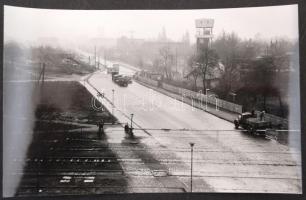 cca 1967 Budapest, Hungária úti felüljáró makettje és megvalósítása, építése, az építés előtti állap...