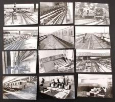 1981-1985 Budapest, Kispest metró állomás, járműtelep, irányító-ellenőrző kpt., 21 db fotó, 9x14 cm és 10x15 cm
