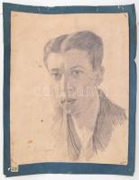 Sz. Csapó Márton (1889-?): Férfi portréja 1917, ceruza, papír, 25,5×19,5 cm