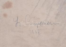 Sz. Csapó Márton (1889-?): Férfi portréja 1917, ceruza, papír, 25,5×19,5 cm