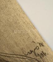 Sz. Csapó Márton (1889-?): Merengő férfi portréja 1906, szén, papír, 47,5×31 cm