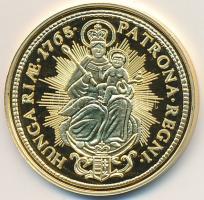 DN "Magyar aranypénzek utánveretben - Mária Terézia 2 dukát" aranyozott Ag emlékérem tanús...