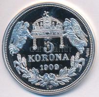 DN "Királyi koronák / 1909. 5K - II. István" Ag emlékérem tanúsítvánnyal (20g/0.333/38,61m...