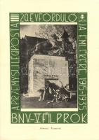 Budapest II. Przemysl emlékmű; BNV Filprok, A Przemysl-i légiposta 20. évfordulójának emlékére, emléklap (non PC) (EK)