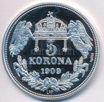 DN "Királyi koronák / 1909. 5K - Albert" Ag emlékérem tanúsítvánnyal (20g/0.333/38,61mm) T...