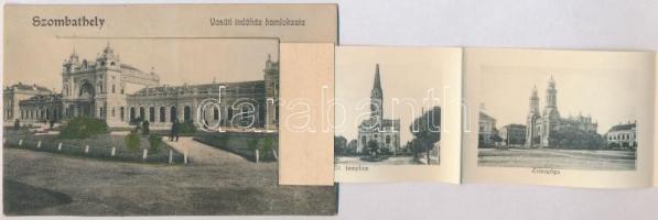 Szombathely, leporello képeslap, a belső képeken többek között: Zsinagóga, Ó-Perint utca, Kálvária v...