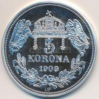 DN "Királyi koronák / 1909. 5K - III. Károly" Ag emlékérem tanúsítvánnyal (20g/0.999/38,61...