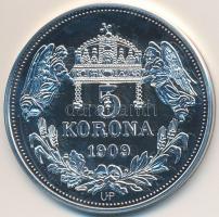 DN "Királyi koronák / 1909. 5K - Ferenc József" Ag emlékérem tanúsítvánnyal (20g/0.999/38,...