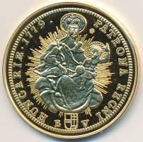 DN "Magyar aranypénzek utánveretben - Mária Terézia dukát" aranyozott Ag emlékérem tanúsít...