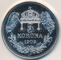 DN "Királyi koronák / 1909. 5K - II. András" Ag emlékérem tanúsítvánnyal (20g/0.999/38,61m...