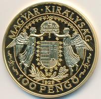 DN "Magyar aranypénzek utánveretben - Szent László jubileumi 100 pengő" aranyozott Ag emlé...