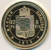 DN "Magyar aranypénzek utánveretben - Ferenc József arany 8 forint" aranyozott Ag emlékére...