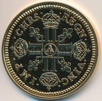 DN "Történelmi aranypénzek - XIV. Lajos 1644. 4 Louis d'Or" aranyozott Cu-Ni utánvere...