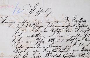 1850 Esterházy Pál Antal herceg (1786-1866) korábbi király személye körüli miniszter német nyelvű le...