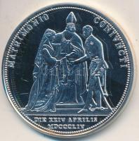 DN "Osztrák-Magyar Monarchia pénzei utánveretben - 1854 két gulden" ezüstözött Cu-Ni emlék...