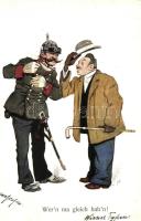 Wer'n ma gleich han'n!, Wiener Typen art postcard, B.K.W.I. 971-5. s: Carl Josef