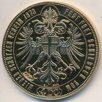 DN "Osztrák-Magyar Monarchia pénzei utánveretben - 1873 négy dukát" aranyozott Cu-Ni emlékérem tanúsítvánnyal, "COPY" beütéssel (38mm) T:PP