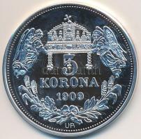 DN "Királyi koronák / 1909. 5K - II. Rudolf" Ag emlékérem tanúsítvánnyal (20g/0.999/38,61m...