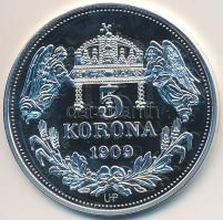 DN "Királyi koronák / 1909. 5K - II. Lipót" Ag emlékérem tanúsítvánnyal (20g/0.999/38,61mm...