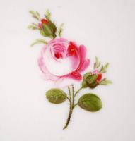 Óherendi lapos tányér, kézzel festett, jelzett (szalagos korona), hibátlan, d:25,5 cm