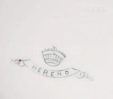 Óherendi lapos tányér, kézzel festett, jelzett (szalagos korona), hibátlan, d:25,5 cm