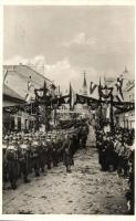 1938 Losonc, Lucenec;  bevonulás / entry of the Hungarian troops, 'vissza' So. Stpl