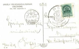 1940 Dés, Dej; bevonulás / entry of the Hungarian troops, 'vissza' So. Stpl