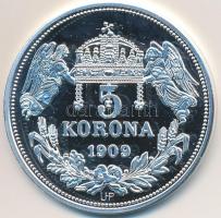 DN "Királyi koronák / 1909. 5K - III. István" Ag emlékérem tanúsítvánnyal (20g/0.999/38,61...