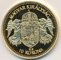 DN "Magyar aranypénzek utánveretben - Ferenc József 10 korona" aranyozott Ag emlékérem (5....