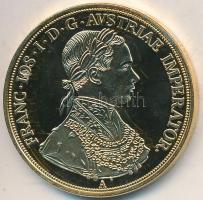 DN "Osztrák-Magyar Monarchia pénzei utánveretben - 1857. négy dukát" aranyozott Cu-Ni emlé...