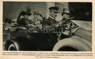 Archduke Karl Franz Josef and Archduchess Zita in Innsbruck, 1915, Rotes Kreuz Kriegsfürsogeamt Kriegshilfbüro No. 192 (EK)