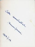 1958 Havas Ferenc (1935-2007) táncművész aláírása őt magát ábrázoló fotó hátulján