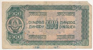 Jugoszlávia 1944. 100D T:III,III-
Yugoslavia 1944. 100 Dinara C:F,VG