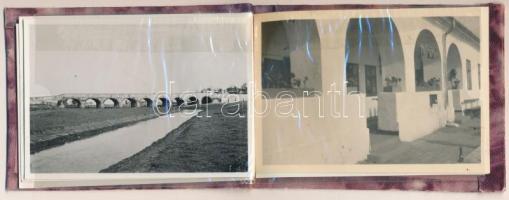 1934 Hortobágy-Debrecen, kisméretű fotóalbum, összesen 8 db fotó, feliratozva