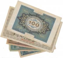 Német Birodalom 1910. 1000M hétjegyű sorszám, piros pecsét + 1914. 5M + Weimari Köztársaság 1920. 10...